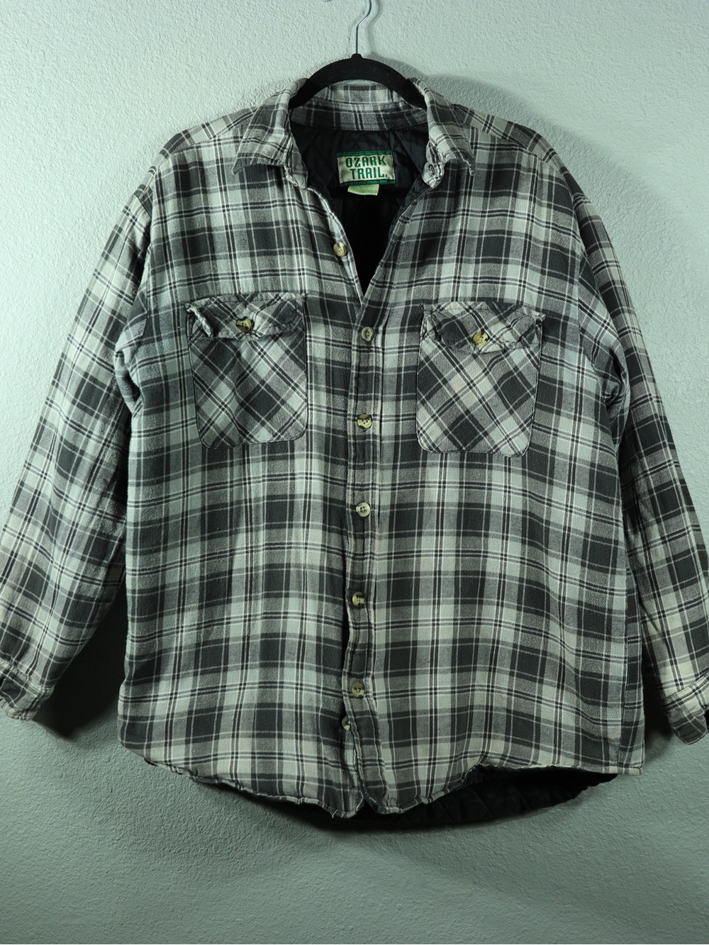 Ozark Trail Gray & Black Plaid Shirt Jacket